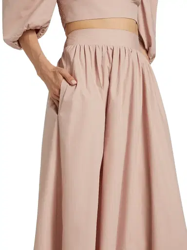 susana monaco Women's Cotton Poplin Maxi Skirt - Chamoisee | Thumbnail 6 susana monaco Women's Cotton Poplin Maxi Skirt - Chamoisee | Thumbnail 6