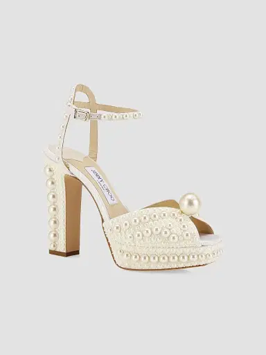 Jimmy Choo Women's Sacaria 120MM Embellished Platform Sandals - White | Thumbnail 2 Jimmy Choo Women's Sacaria 120MM Embellished Platform Sandals - White | Thumbnail 2