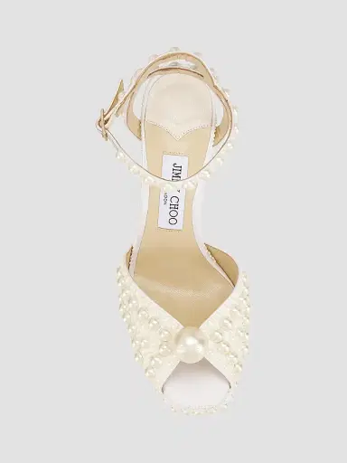 Jimmy Choo Women's Sacaria 120MM Embellished Platform Sandals - White | Thumbnail 5 Jimmy Choo Women's Sacaria 120MM Embellished Platform Sandals - White | Thumbnail 5
