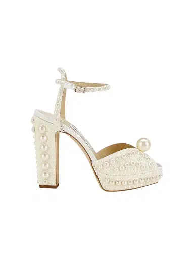 Jimmy Choo Women's Sacaria 120MM Embellished Platform Sandals - White | Thumbnail 1 Jimmy Choo Women's Sacaria 120MM Embellished Platform Sandals - White | Thumbnail 1