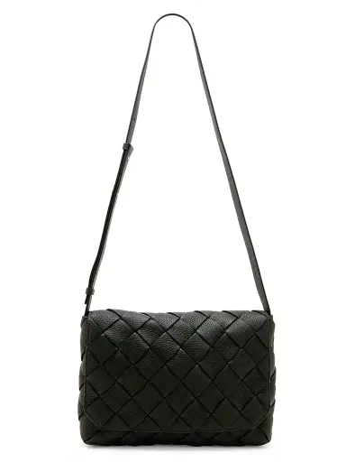 Bottega Veneta Men's Small Diagonal Intreccio Leather Messenger Bag - Dark Green Silver | Thumbnail 5 Bottega Veneta Men's Small Diagonal Intreccio Leather Messenger Bag - Dark Green Silver | Thumbnail 5