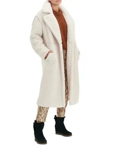 UGG Women's Gertrude Long Teddy Coat | Thumbnail 2 UGG Women's Gertrude Long Teddy Coat | Thumbnail 2