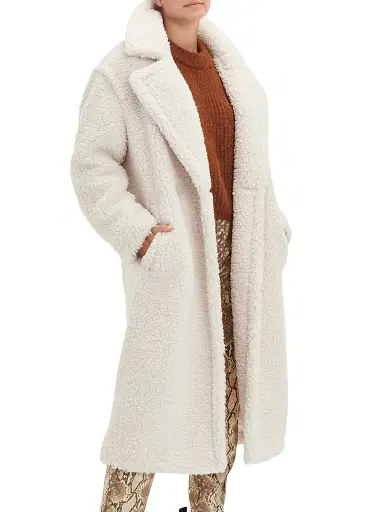 UGG Women's Gertrude Long Teddy Coat | Thumbnail 3 UGG Women's Gertrude Long Teddy Coat | Thumbnail 3