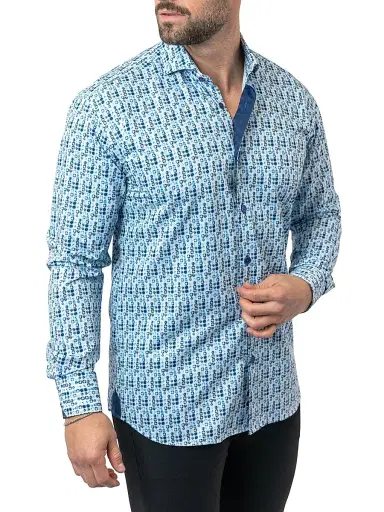 Maceoo Men's Eistein Startile 29 Shirt - Blue | Thumbnail 4 Maceoo Men's Eistein Startile 29 Shirt - Blue | Thumbnail 4