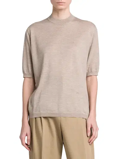 Bottega Veneta Women's Short-Sleeve Cashmere Sweater - Riverbed - Size Large | Thumbnail 3 Bottega Veneta Women's Short-Sleeve Cashmere Sweater - Riverbed - Size Large | Thumbnail 3