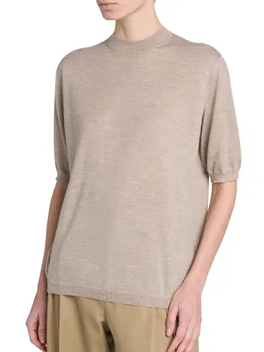 Bottega Veneta Women's Short-Sleeve Cashmere Sweater - Riverbed - Size Large | Thumbnail 6 Bottega Veneta Women's Short-Sleeve Cashmere Sweater - Riverbed - Size Large | Thumbnail 6