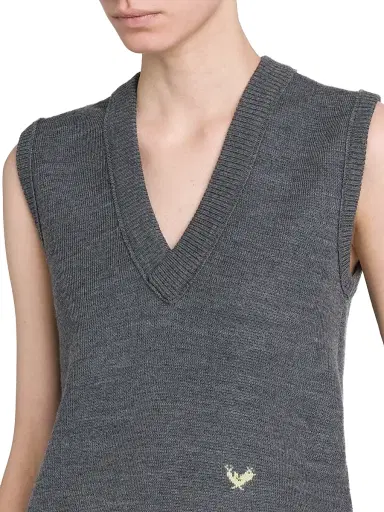 Bottega Veneta Women's Logo Wool Sweater Vest - Thunder | Thumbnail 6 Bottega Veneta Women's Logo Wool Sweater Vest - Thunder | Thumbnail 6