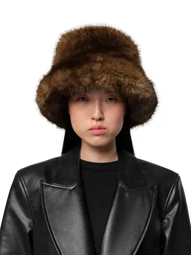 Apparis Women's Gilly Faux-Mink Bucket Hat - Mink | Thumbnail 2 Apparis Women's Gilly Faux-Mink Bucket Hat - Mink | Thumbnail 2