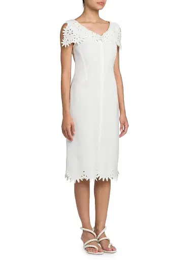 Bottega Veneta Women's Floral Cut-Out Midi-Dress | Thumbnail 4 Bottega Veneta Women's Floral Cut-Out Midi-Dress | Thumbnail 4