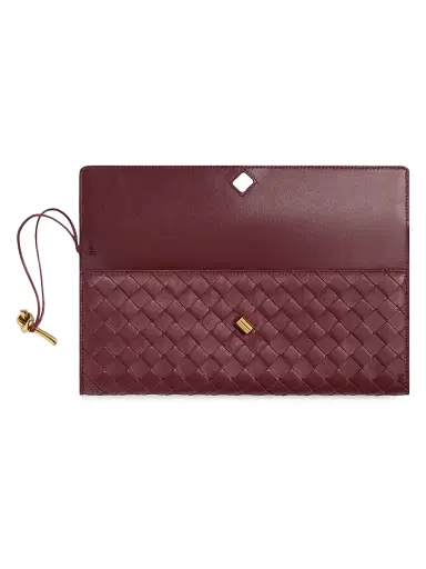 Bottega Veneta Women's Andiamo Intrecciato Leather Top-Handle Clutch - Ecru Muse Brass | Thumbnail 16 Bottega Veneta Women's Andiamo Intrecciato Leather Top-Handle Clutch - Ecru Muse Brass | Thumbnail 16