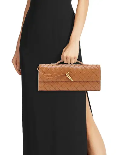 Bottega Veneta Women's Andiamo Intrecciato Leather Top-Handle Clutch - Ecru Muse Brass | Thumbnail 27 Bottega Veneta Women's Andiamo Intrecciato Leather Top-Handle Clutch - Ecru Muse Brass | Thumbnail 27