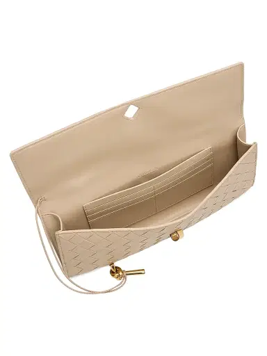 Bottega Veneta Women's Andiamo Intrecciato Leather Top-Handle Clutch - Ecru Muse Brass | Thumbnail 4 Bottega Veneta Women's Andiamo Intrecciato Leather Top-Handle Clutch - Ecru Muse Brass | Thumbnail 4