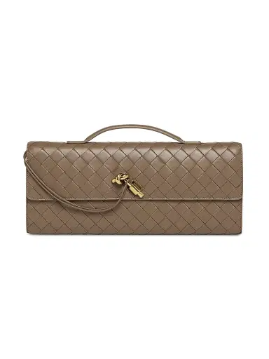 Bottega Veneta Women's Andiamo Intrecciato Leather Top-Handle Clutch - Ecru Muse Brass | Thumbnail 43 Bottega Veneta Women's Andiamo Intrecciato Leather Top-Handle Clutch - Ecru Muse Brass | Thumbnail 43