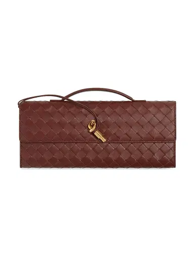 Bottega Veneta Women's Andiamo Intrecciato Leather Top-Handle Clutch - Ecru Muse Brass | Thumbnail 48 Bottega Veneta Women's Andiamo Intrecciato Leather Top-Handle Clutch - Ecru Muse Brass | Thumbnail 48