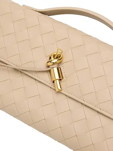 Bottega Veneta Women's Andiamo Intrecciato Leather Top-Handle Clutch - Ecru Muse Brass | Thumbnail 6 Bottega Veneta Women's Andiamo Intrecciato Leather Top-Handle Clutch - Ecru Muse Brass | Thumbnail 6
