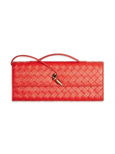Bottega Veneta Women's Andiamo Intrecciato Leather Top-Handle Clutch - Ecru Muse Brass | Thumbnail 63 Bottega Veneta Women's Andiamo Intrecciato Leather Top-Handle Clutch - Ecru Muse Brass | Thumbnail 63