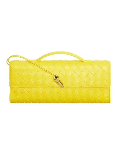 Bottega Veneta Women's Andiamo Intrecciato Leather Top-Handle Clutch - Ecru Muse Brass | Thumbnail 68 Bottega Veneta Women's Andiamo Intrecciato Leather Top-Handle Clutch - Ecru Muse Brass | Thumbnail 68