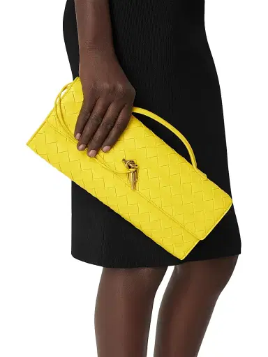 Bottega Veneta Women's Andiamo Intrecciato Leather Top-Handle Clutch - Ecru Muse Brass | Thumbnail 69 Bottega Veneta Women's Andiamo Intrecciato Leather Top-Handle Clutch - Ecru Muse Brass | Thumbnail 69