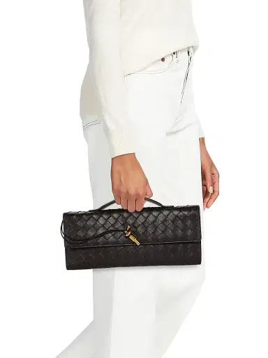 Bottega Veneta Women's Andiamo Intrecciato Leather Top-Handle Clutch - Ecru Muse Brass | Thumbnail 8 Bottega Veneta Women's Andiamo Intrecciato Leather Top-Handle Clutch - Ecru Muse Brass | Thumbnail 8