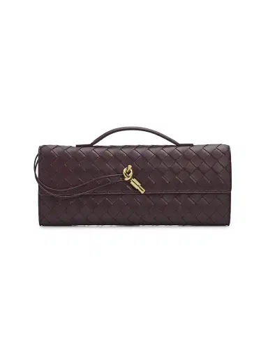 Bottega Veneta Women's Andiamo Intrecciato Leather Top-Handle Clutch - Ecru Muse Brass | Thumbnail 73 Bottega Veneta Women's Andiamo Intrecciato Leather Top-Handle Clutch - Ecru Muse Brass | Thumbnail 73