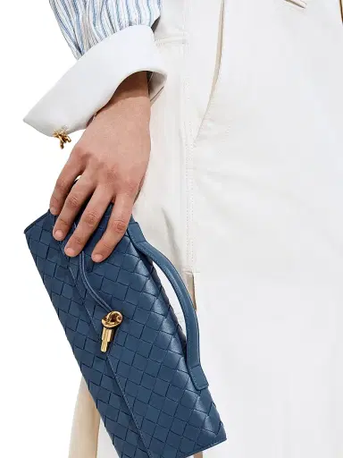 Bottega Veneta Women's Andiamo Intrecciato Leather Top-Handle Clutch - Ecru Muse Brass | Thumbnail 80 Bottega Veneta Women's Andiamo Intrecciato Leather Top-Handle Clutch - Ecru Muse Brass | Thumbnail 80