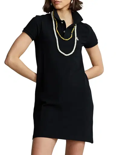 Polo Ralph Lauren Women's Cotton Mesh Short-Sleeve Polo Dress - Polo Black | Thumbnail 3 Polo Ralph Lauren Women's Cotton Mesh Short-Sleeve Polo Dress - Polo Black | Thumbnail 3