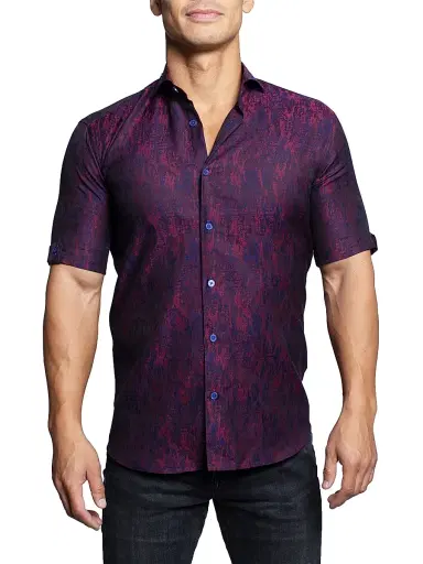 Maceoo Men's Galileo Newcamo Shirt - Red Multi | Thumbnail 2 Maceoo Men's Galileo Newcamo Shirt - Red Multi | Thumbnail 2