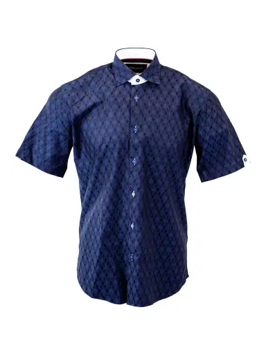 Maceoo Men's Fresh Losange Shirt - Blue | Thumbnail 3 Maceoo Men's Fresh Losange Shirt - Blue | Thumbnail 3