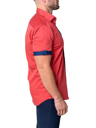 Maceoo Men's Galileo Sleek Shirt - Orange | Thumbnail 5 Maceoo Men's Galileo Sleek Shirt - Orange | Thumbnail 5