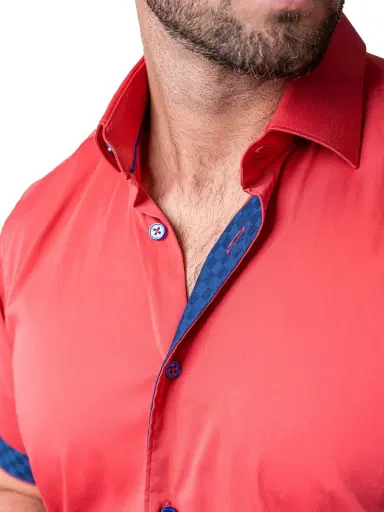 Maceoo Men's Galileo Sleek Shirt - Orange | Thumbnail 8 Maceoo Men's Galileo Sleek Shirt - Orange | Thumbnail 8