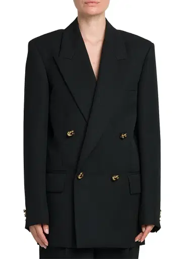 Bottega Veneta Women's Double-Breasted Wool Twill Blazer - Black - Size 4 | Thumbnail 3 Bottega Veneta Women's Double-Breasted Wool Twill Blazer - Black - Size 4 | Thumbnail 3