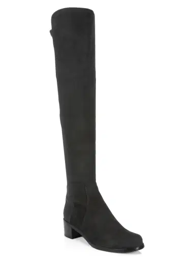 Stuart Weitzman Women's Reserve Over-The-Knee Suede Boots - Black | Thumbnail 1 Stuart Weitzman Women's Reserve Over-The-Knee Suede Boots - Black | Thumbnail 1