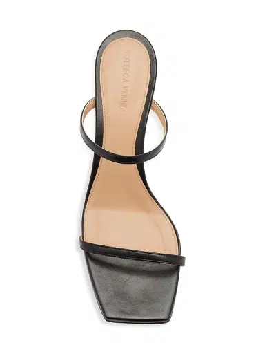Bottega Veneta Women's 45MM Knot Heel Leather Sandals - Black | Thumbnail 5 Bottega Veneta Women's 45MM Knot Heel Leather Sandals - Black | Thumbnail 5