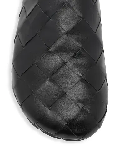 Bottega Veneta Men's Reggie Intrecciato Leather Mules - Black | Thumbnail 4 Bottega Veneta Men's Reggie Intrecciato Leather Mules - Black | Thumbnail 4