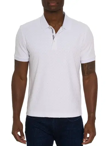 Robert Graham Men's Elias Polo Shirt - White - Size XXL | Thumbnail 1 Robert Graham Men's Elias Polo Shirt - White - Size XXL | Thumbnail 1