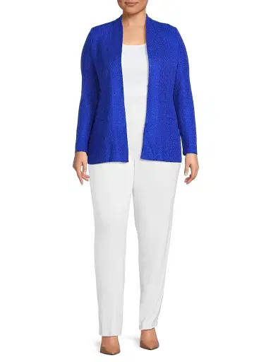 Ming Wang Women's Plus Modified Stand Collar Jacket | Thumbnail 2 Ming Wang Women's Plus Modified Stand Collar Jacket | Thumbnail 2