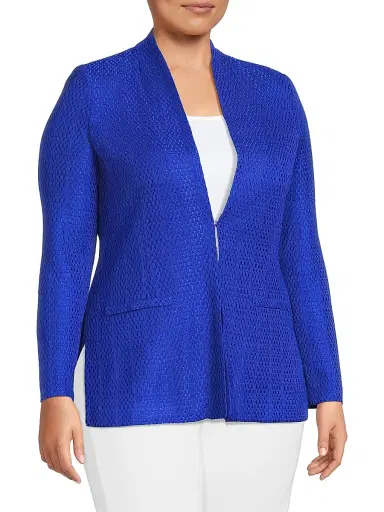 Ming Wang Women's Plus Modified Stand Collar Jacket | Thumbnail 4 Ming Wang Women's Plus Modified Stand Collar Jacket | Thumbnail 4