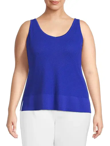 Ming Wang Women's Plus V-Neck Tank | Thumbnail 3 Ming Wang Women's Plus V-Neck Tank | Thumbnail 3