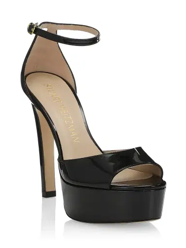 Stuart Weitzman Women's Discoplatform Nudistcurve Leather Sandals | Thumbnail 2 Stuart Weitzman Women's Discoplatform Nudistcurve Leather Sandals | Thumbnail 2