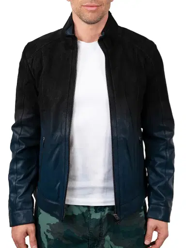 Maceoo Men's Leather Degrade Jacket | Thumbnail 2 Maceoo Men's Leather Degrade Jacket | Thumbnail 2