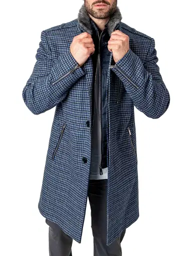 Maceoo Men's Peacoat Captain Houndstooth Jacket | Thumbnail 2 Maceoo Men's Peacoat Captain Houndstooth Jacket | Thumbnail 2
