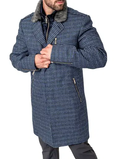 Maceoo Men's Peacoat Captain Houndstooth Jacket | Thumbnail 4 Maceoo Men's Peacoat Captain Houndstooth Jacket | Thumbnail 4