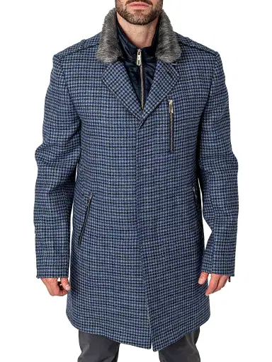 Maceoo Men's Peacoat Captain Houndstooth Jacket | Thumbnail 1 Maceoo Men's Peacoat Captain Houndstooth Jacket | Thumbnail 1