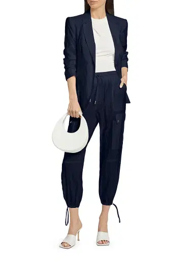 Cinq à Sept Women's Khloe Crinkled Blazer - Navy | Thumbnail 2 Cinq à Sept Women's Khloe Crinkled Blazer - Navy | Thumbnail 2