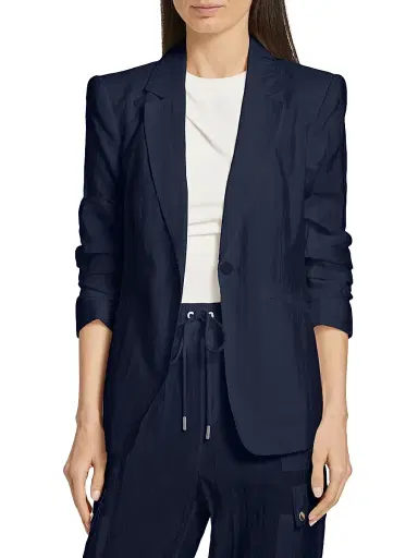 Cinq à Sept Women's Khloe Crinkled Blazer - Navy | Thumbnail 3 Cinq à Sept Women's Khloe Crinkled Blazer - Navy | Thumbnail 3