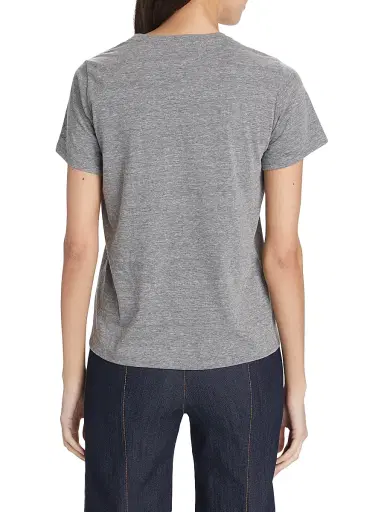 Cinq à Sept Women's Smiling Heart Crewneck T-Shirt - Heather Grey Black | Thumbnail 5 Cinq à Sept Women's Smiling Heart Crewneck T-Shirt - Heather Grey Black | Thumbnail 5