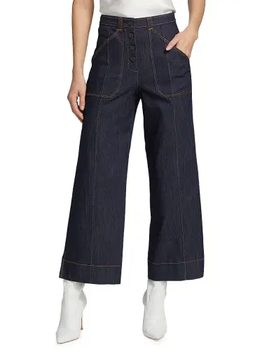 Cinq à Sept Women's Benji Mid-Rise Wide-Leg Jeans - Indigo | Thumbnail 3 Cinq à Sept Women's Benji Mid-Rise Wide-Leg Jeans - Indigo | Thumbnail 3