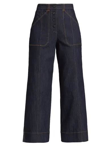 Cinq à Sept Women's Benji Mid-Rise Wide-Leg Jeans - Indigo | Thumbnail 1 Cinq à Sept Women's Benji Mid-Rise Wide-Leg Jeans - Indigo | Thumbnail 1