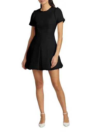 Cinq à Sept Women's Nova Cotton Tweed Minidress - Black | Thumbnail 2 Cinq à Sept Women's Nova Cotton Tweed Minidress - Black | Thumbnail 2
