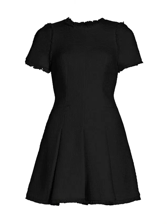 Women's Nova Cotton Tweed Minidress - Black Women's Nova Cotton Tweed Minidress - Black
